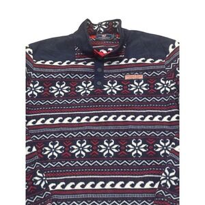 VINEYARD VINES 1/4 SNAP FLEECE PULLOVER FAIR ISLE NORDIC SNOWFLAKE SIZE LARGE